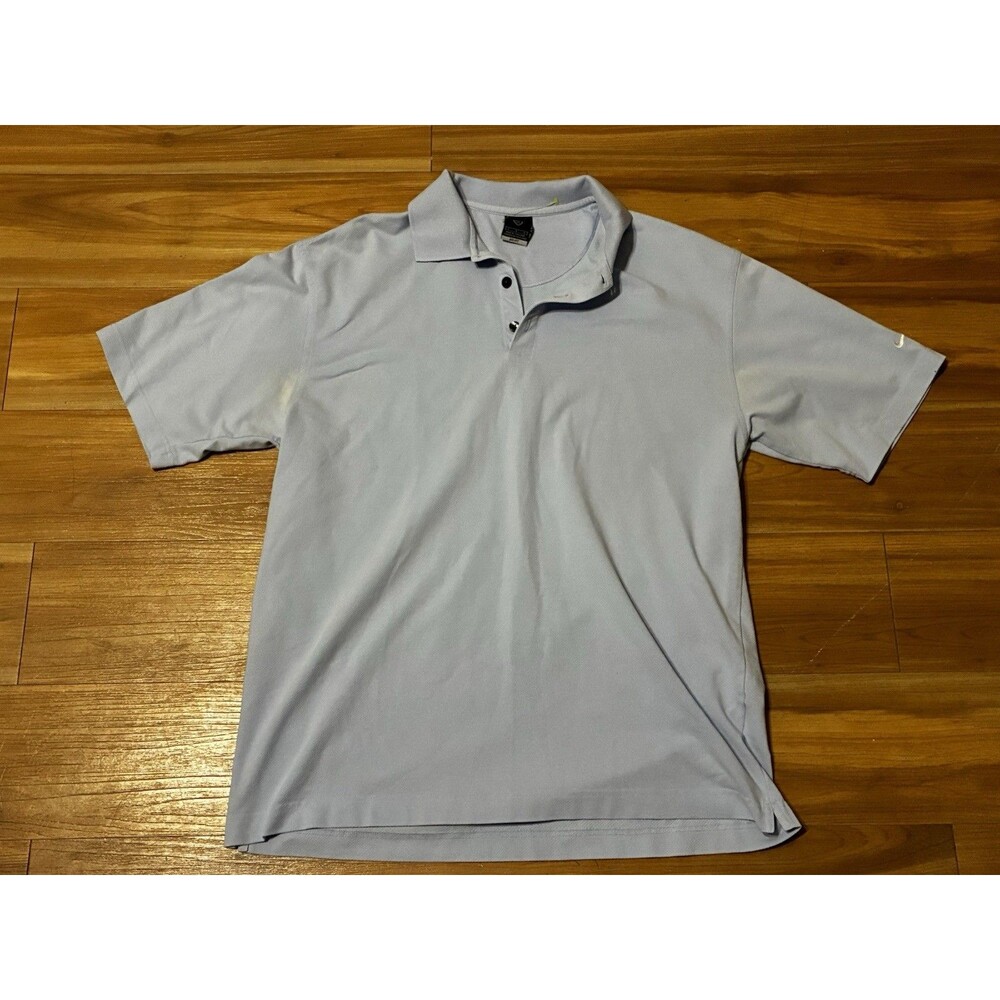 Nike Dri-FIT Polo Shirt Men’s Large Light Blue Golf Short Sleeve